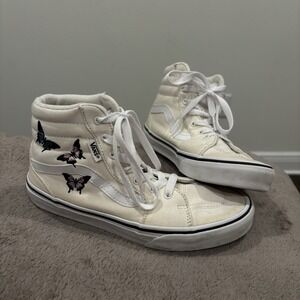 VANS Filmore Hi Embroidered‎ Butterfly Mars Hi-Top Sneakers Youth Size 4